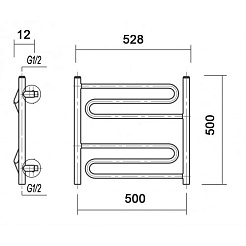 Domoterm Полотенцесушитель Офелия П6 500*500 АБР – фотография-2